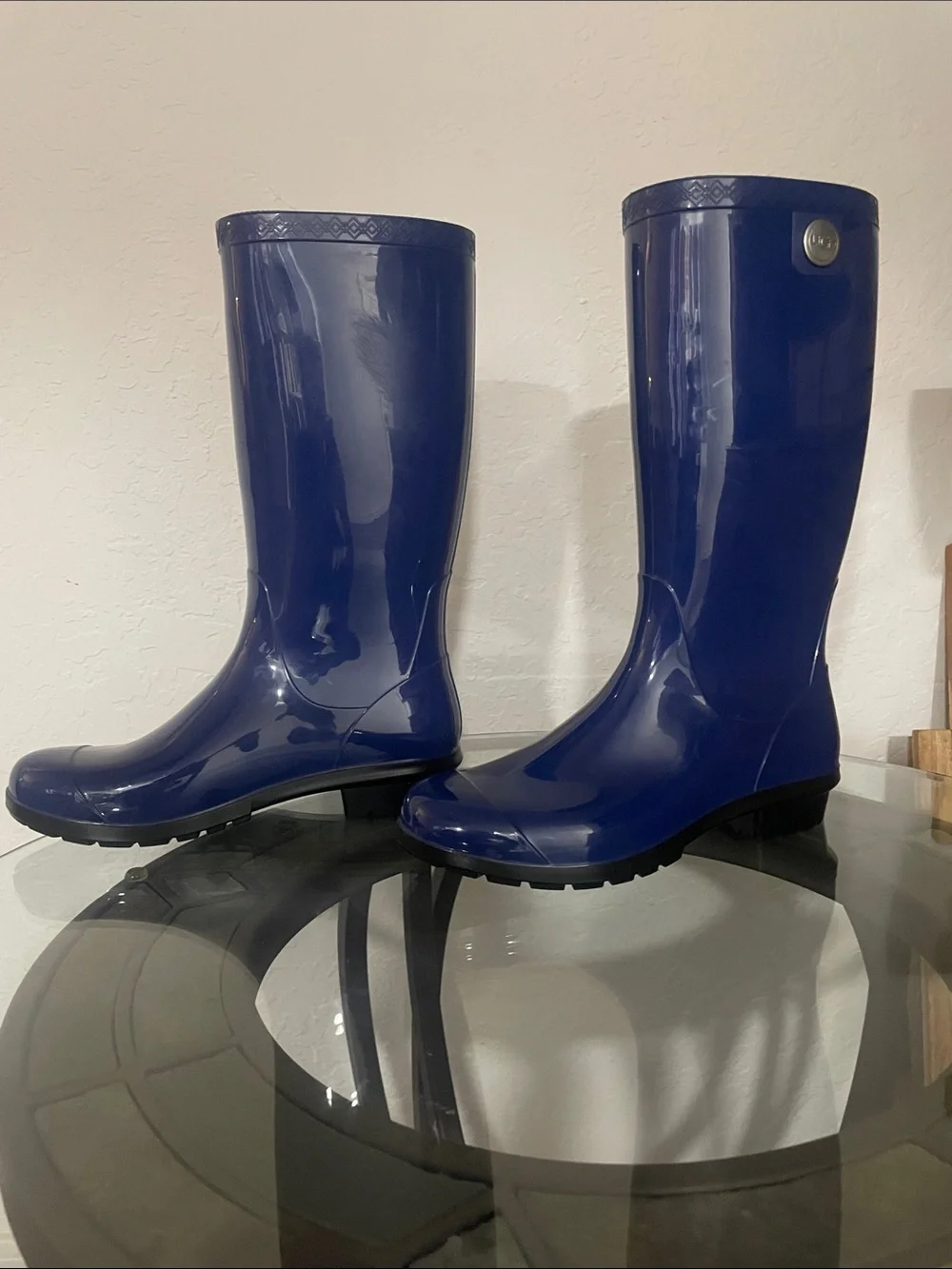 UGG Glossy Navy Blue Women's Rain Boots